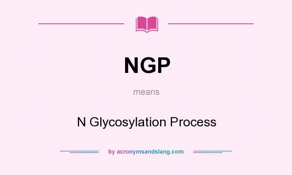 What does NGP mean? It stands for N Glycosylation Process