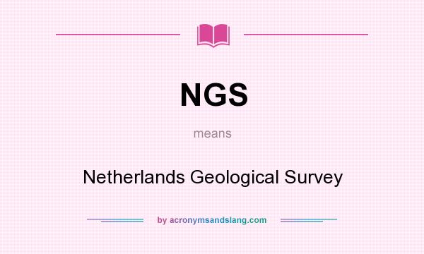 What does NGS mean? It stands for Netherlands Geological Survey