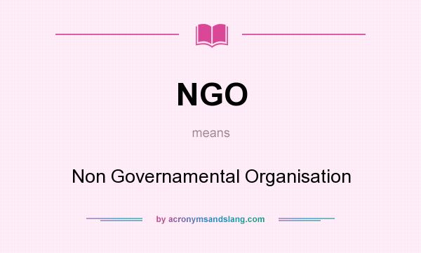 What does NGO mean? It stands for Non Governamental Organisation