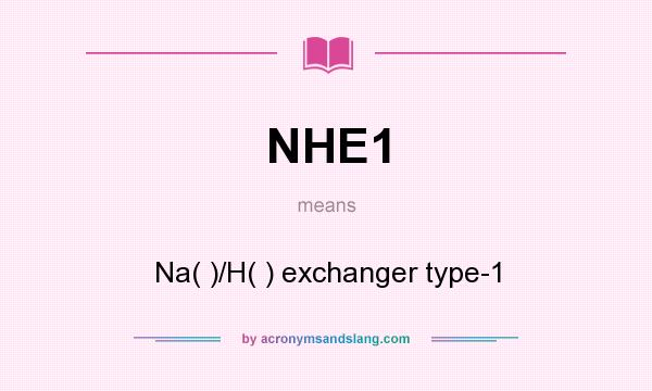 What does NHE1 mean? It stands for Na( )/H( ) exchanger type-1