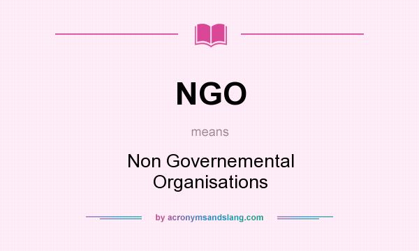 What does NGO mean? It stands for Non Governemental Organisations