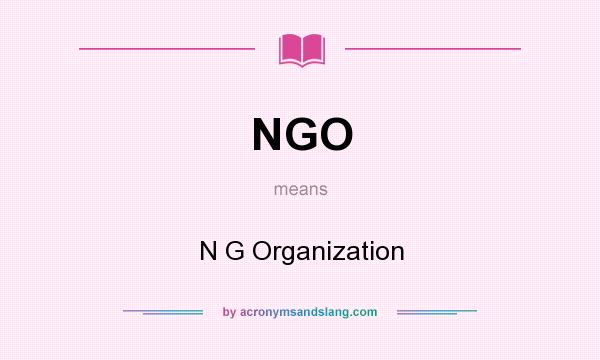 What does NGO mean? It stands for N G Organization