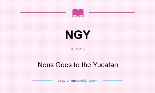 What does NGY mean? It stands for Neus Goes to the Yucatan