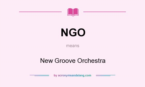 What does NGO mean? It stands for New Groove Orchestra