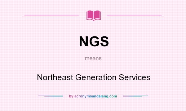 What does NGS mean? It stands for Northeast Generation Services
