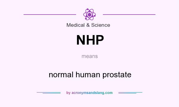 What does NHP mean? It stands for normal human prostate