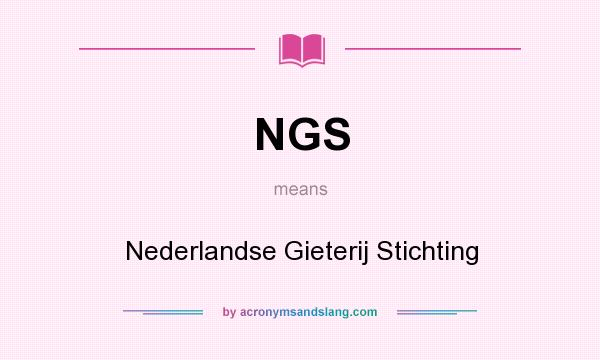 What does NGS mean? It stands for Nederlandse Gieterij Stichting