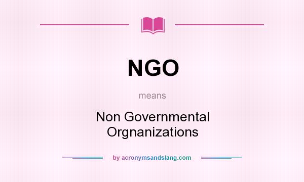 What does NGO mean? It stands for Non Governmental Orgnanizations