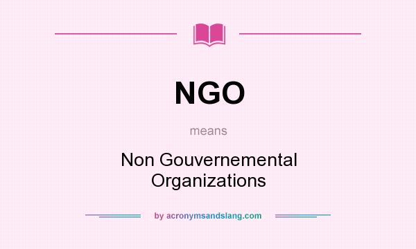 What does NGO mean? It stands for Non Gouvernemental Organizations
