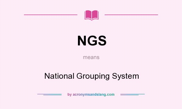 What does NGS mean? It stands for National Grouping System