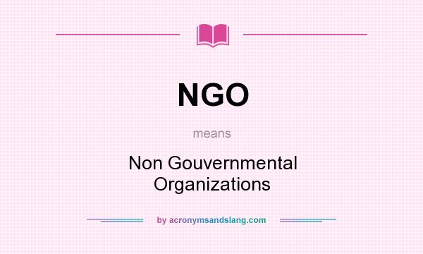 What does NGO mean? It stands for Non Gouvernmental Organizations