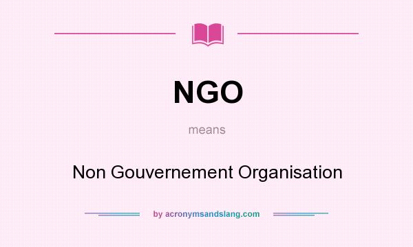 What does NGO mean? It stands for Non Gouvernement Organisation