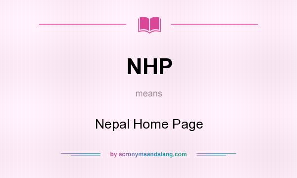 What does NHP mean? It stands for Nepal Home Page