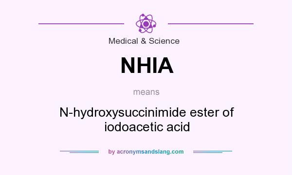 What does NHIA mean? It stands for N-hydroxysuccinimide ester of iodoacetic acid