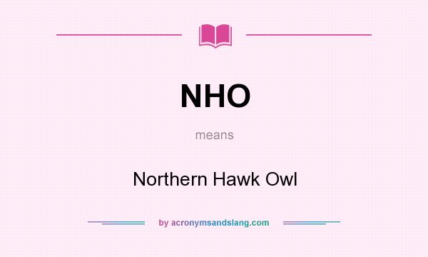 What does NHO mean? It stands for Northern Hawk Owl