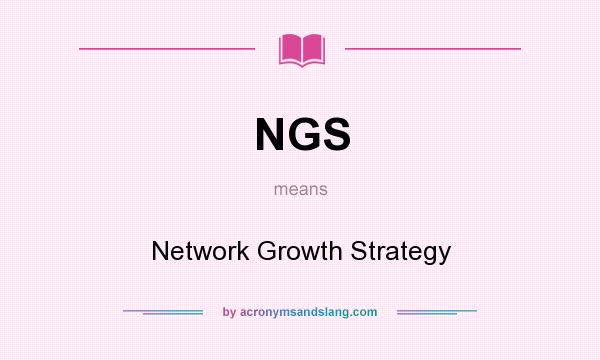 What does NGS mean? It stands for Network Growth Strategy