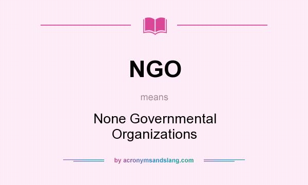 What does NGO mean? It stands for None Governmental Organizations
