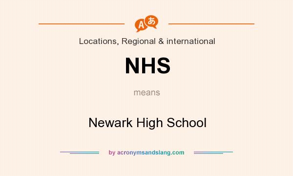 What does NHS mean? It stands for Newark High School