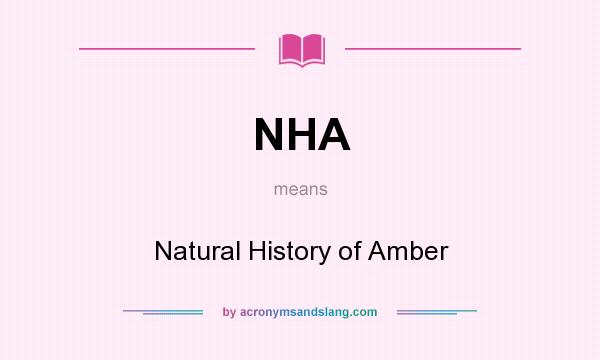 What does NHA mean? It stands for Natural History of Amber