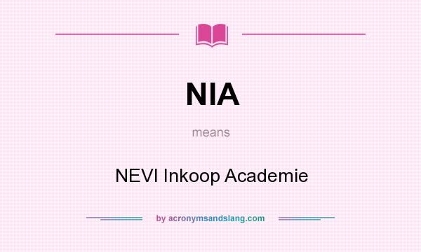 What does NIA mean? It stands for NEVI Inkoop Academie