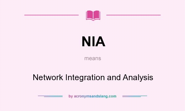 What does NIA mean? It stands for Network Integration and Analysis