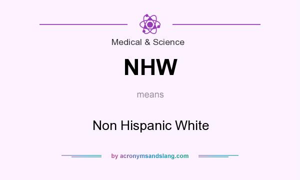 What does NHW mean? It stands for Non Hispanic White