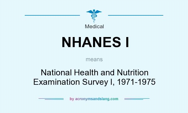 What does NHANES I mean? It stands for National Health and Nutrition Examination Survey I, 1971-1975