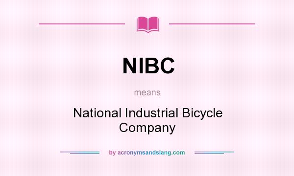 What does NIBC mean? It stands for National Industrial Bicycle Company