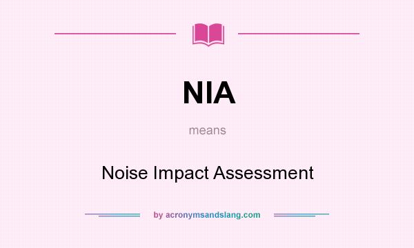 What does NIA mean? It stands for Noise Impact Assessment