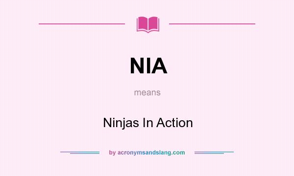 What does NIA mean? It stands for Ninjas In Action