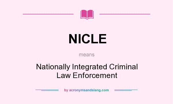What does NICLE mean? It stands for Nationally Integrated Criminal Law Enforcement