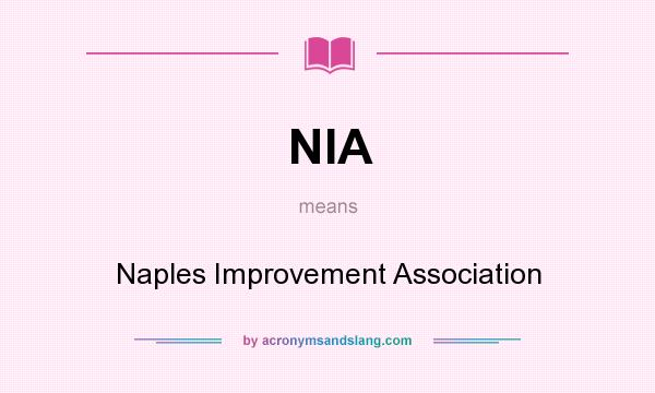 What does NIA mean? It stands for Naples Improvement Association
