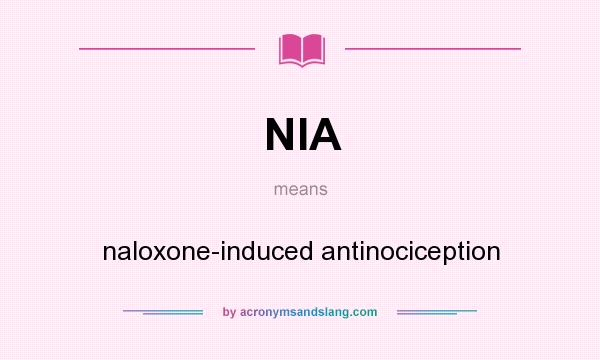 What does NIA mean? It stands for naloxone-induced antinociception