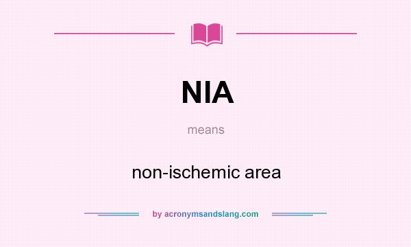 What does NIA mean? It stands for non-ischemic area