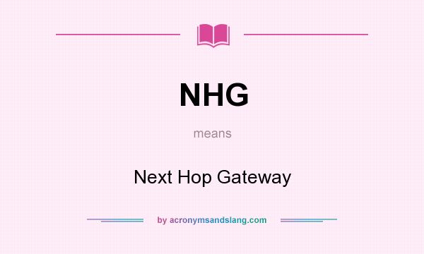 What does NHG mean? It stands for Next Hop Gateway