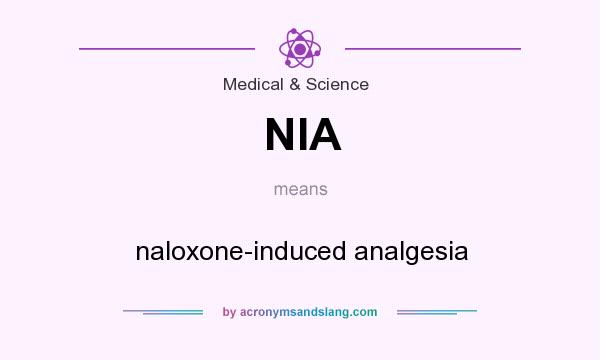 What does NIA mean? It stands for naloxone-induced analgesia