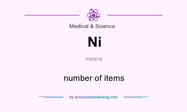 What does Ni mean? It stands for number of items