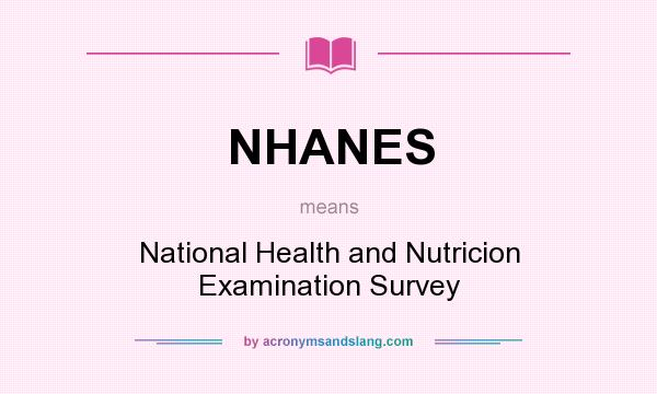 What does NHANES mean? It stands for National Health and Nutricion Examination Survey