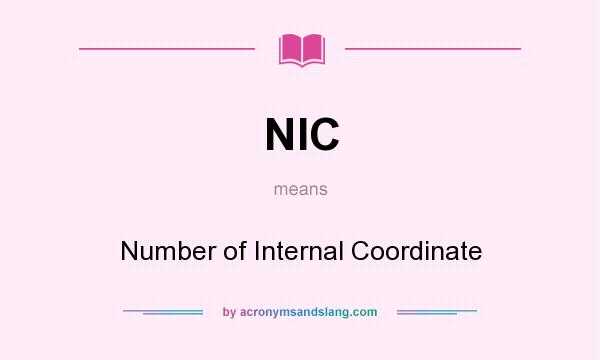 What does NIC mean? It stands for Number of Internal Coordinate