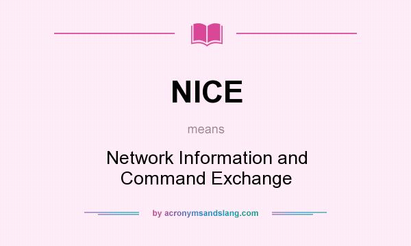 What does NICE mean? It stands for Network Information and Command Exchange