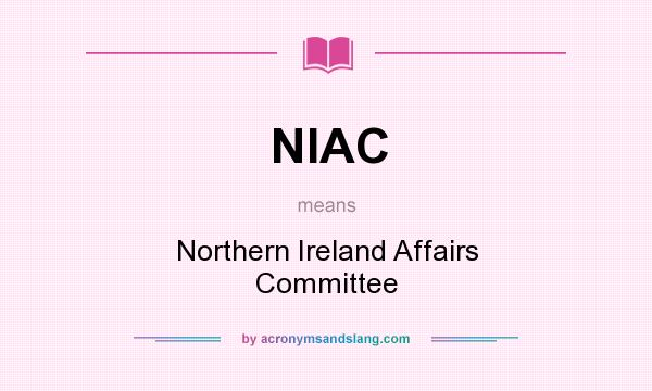 What does NIAC mean? It stands for Northern Ireland Affairs Committee