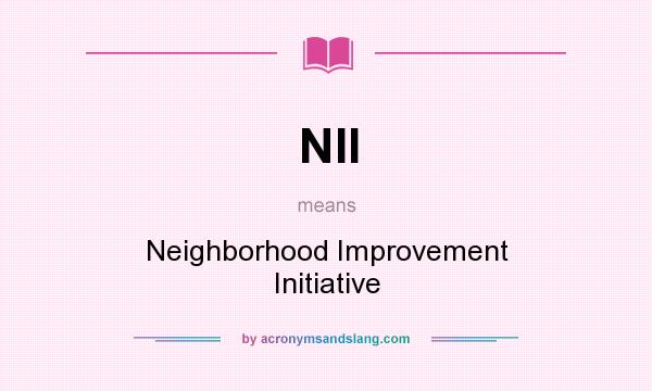 What does NII mean? It stands for Neighborhood Improvement Initiative