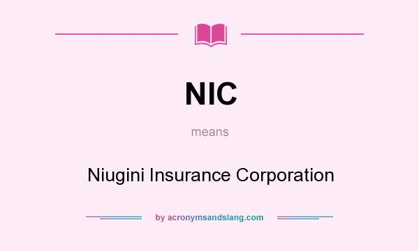 What does NIC mean? It stands for Niugini Insurance Corporation