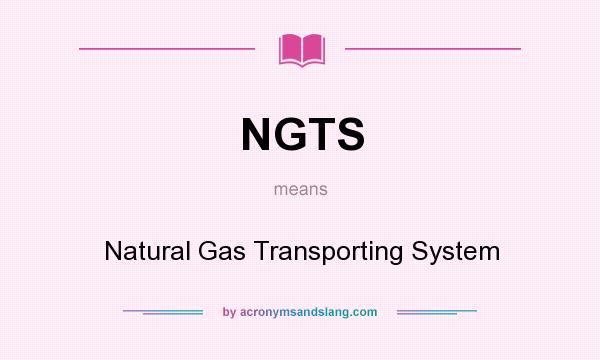 What does NGTS mean? It stands for Natural Gas Transporting System