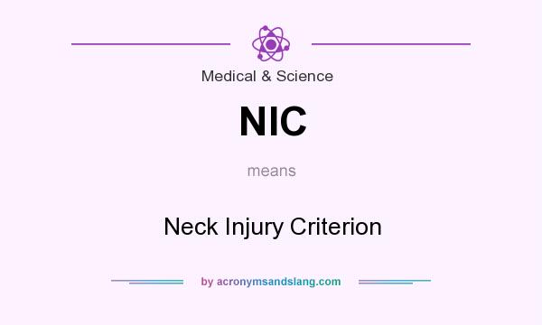 What does NIC mean? It stands for Neck Injury Criterion