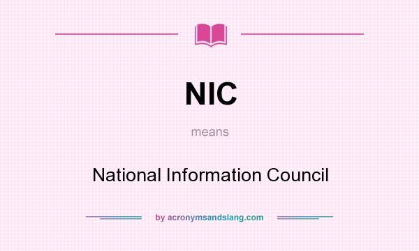 What does NIC mean? It stands for National Information Council
