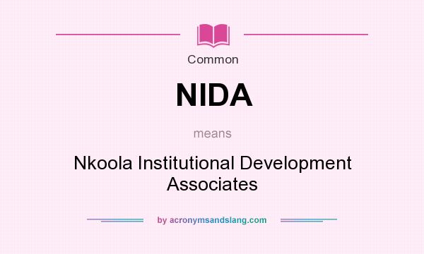 What does NIDA mean? It stands for Nkoola Institutional Development Associates