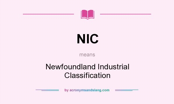 What does NIC mean? It stands for Newfoundland Industrial Classification