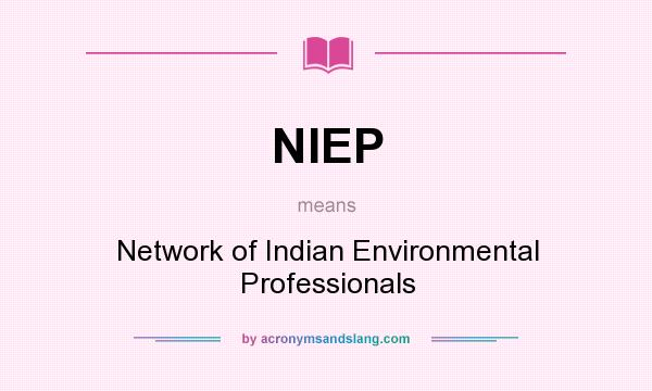 What does NIEP mean? It stands for Network of Indian Environmental Professionals
