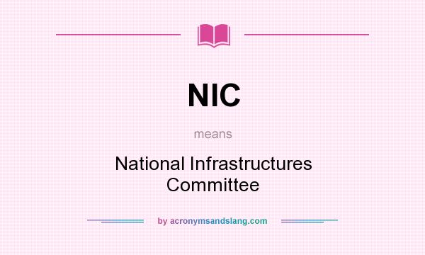 What does NIC mean? It stands for National Infrastructures Committee